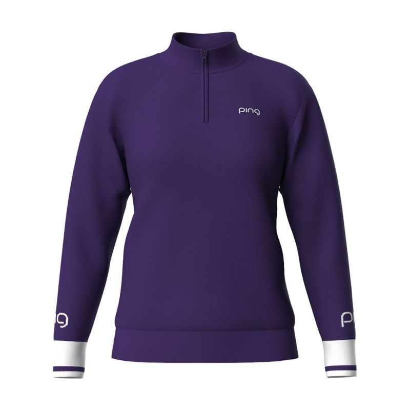 ピン アパレル PING APPAREL レディース 【PING APPAREL】ハーフジップ袖ロゴジャカードニット ＜LADIES LINE＞ (LADIES) PILA55J 詳細4