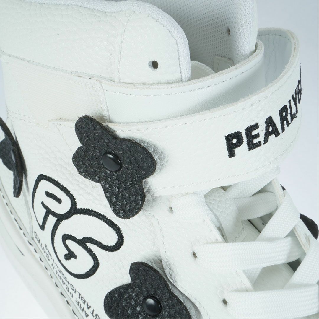 パーリーゲイツ PEARLY GATES メンズ ロゴ×花柄ハイカットシューズ 053-5292101 パールホワイト