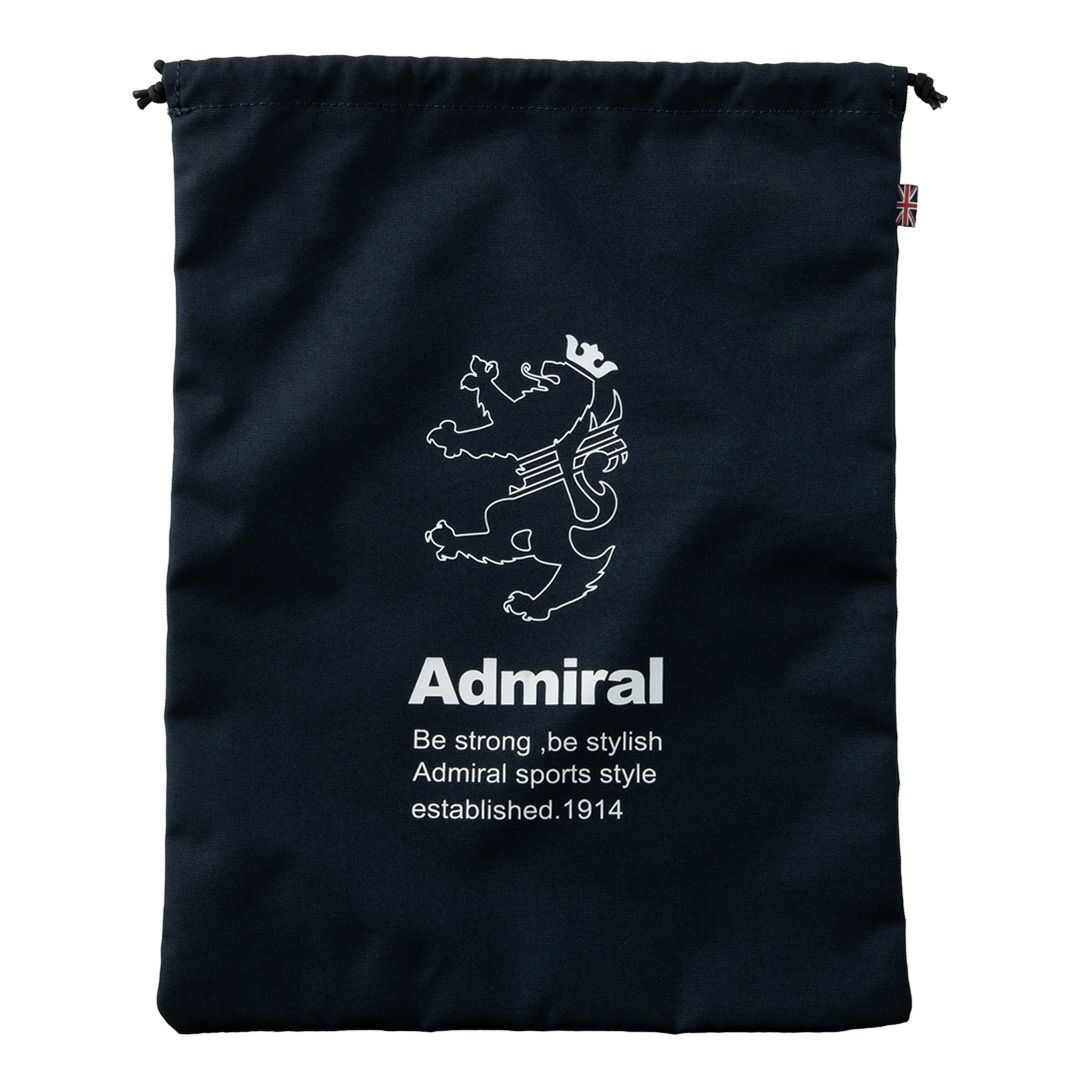 Admiral GOLF ユニセックス メンズ レディース 巾着 マルチケース シューズケース ネイビー 前面