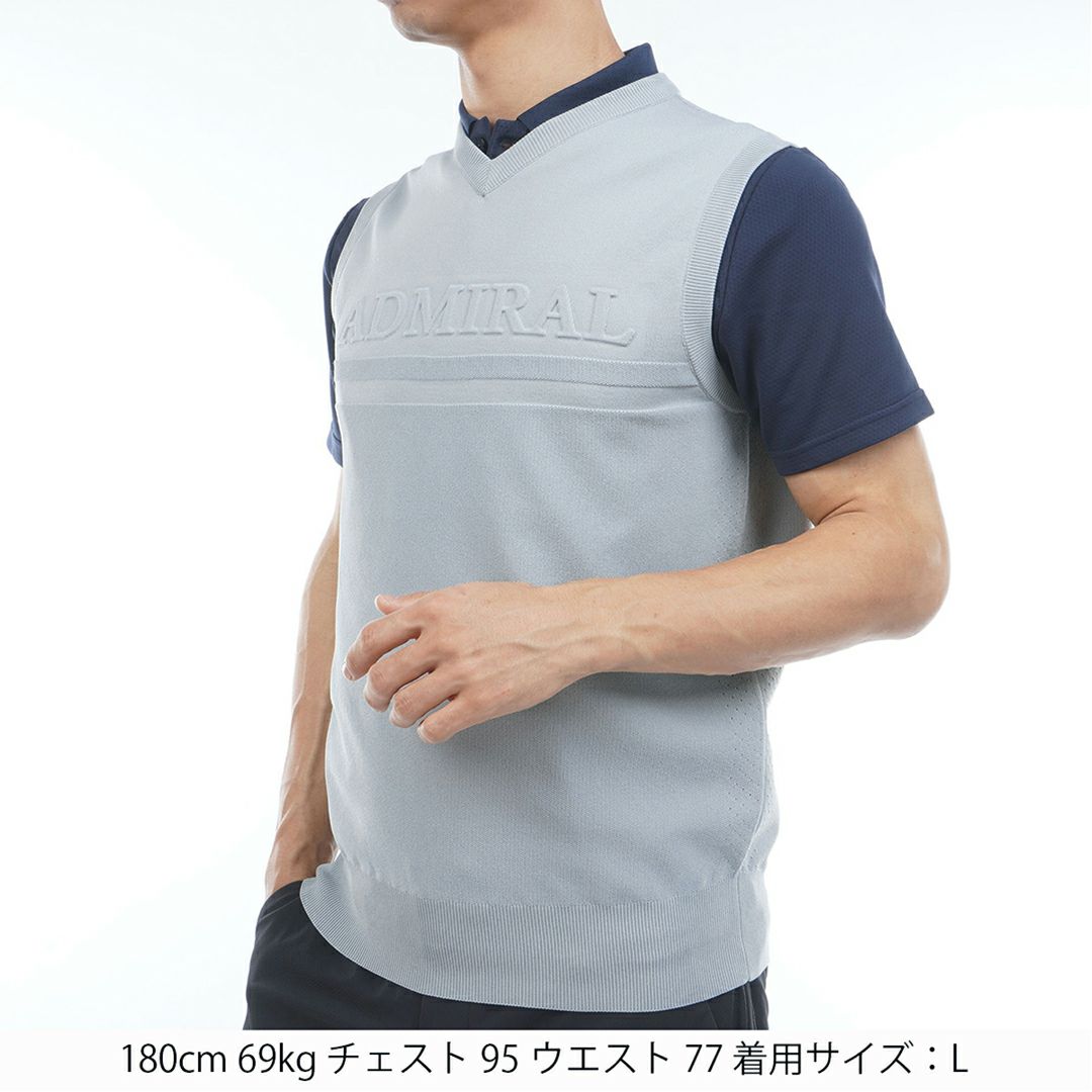 AdmiralGOLF アドミラルゴルフ メンズ ゴルフウェア ニットベスト グレー 詳細2