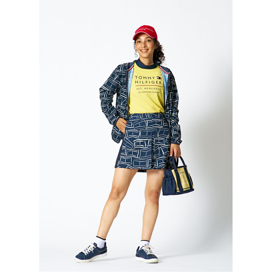 TommyHilfigerGolf トミーヒルフィガーゴルフ レディース ゴルフウェア 長袖 ウィンドジャケット マルチ モデル着用1