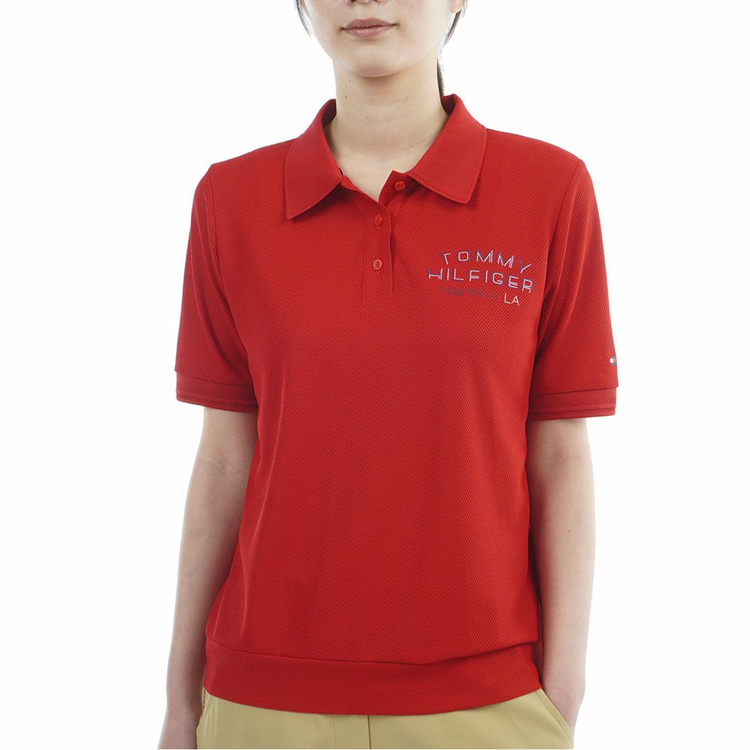TommyHilfigerGolf トミーヒルフィガーゴルフ レディース 半袖ポロシャツ レッド