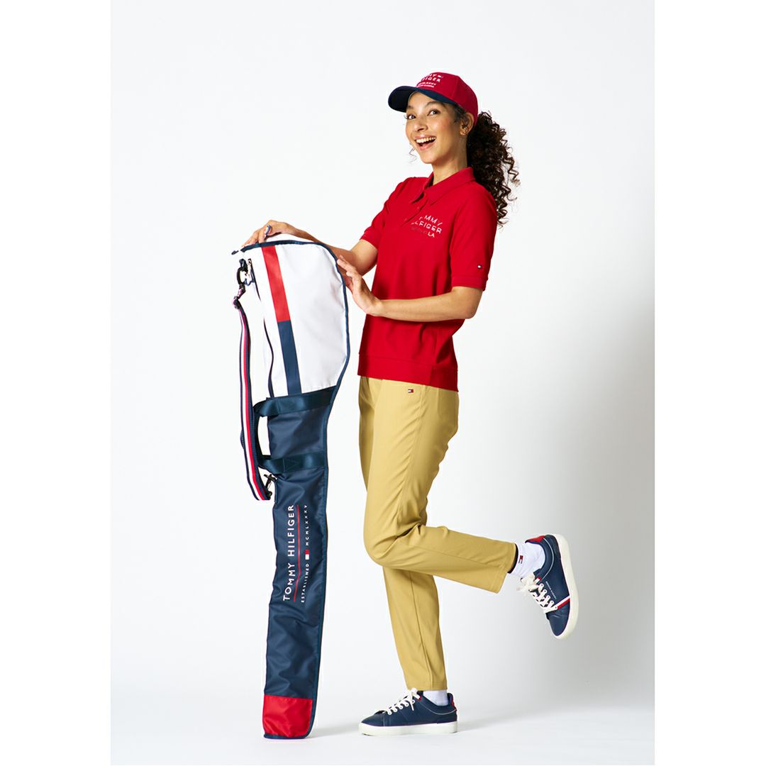 TommyHilfigerGolf トミーヒルフィガーゴルフ レディース 半袖ポロシャツ レッド モデル画像1