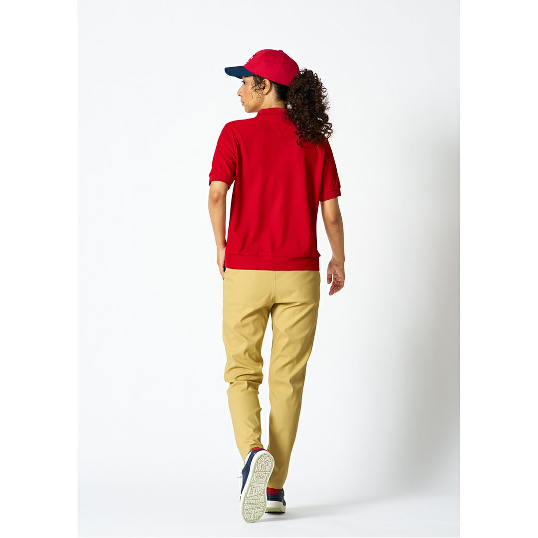 TommyHilfigerGolf トミーヒルフィガーゴルフ レディース 半袖ポロシャツ レッド モデル画像2