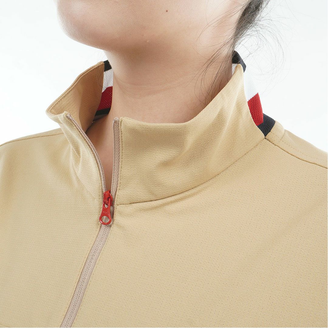 TommyHilfigerGolf トミーヒルフィガーゴルフ レディース ウィンドプルオーバー 半袖 サンドベージュ 詳細8