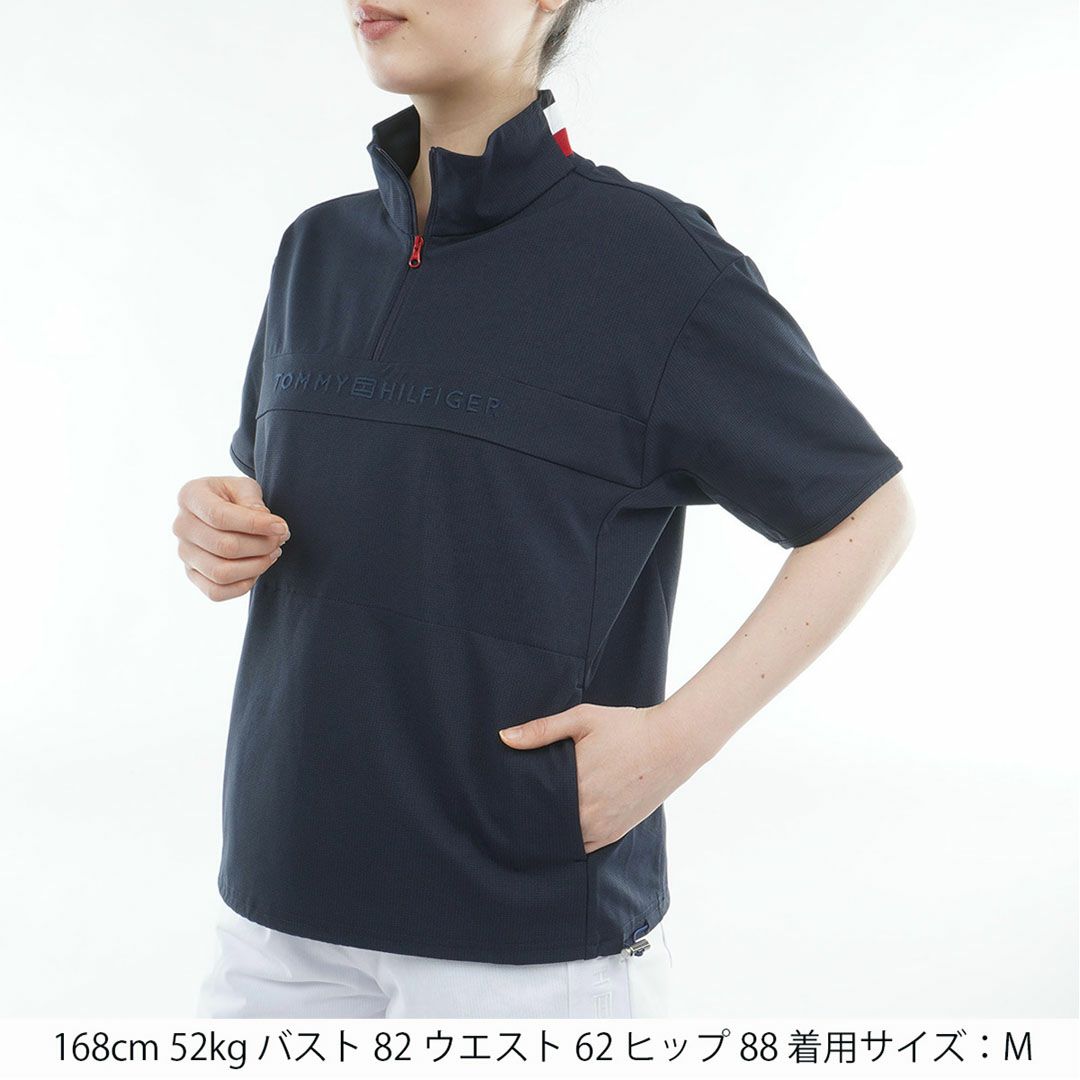 TommyHilfigerGolf トミーヒルフィガーゴルフ レディース ウィンドプルオーバー 半袖 ネイビー 詳細2