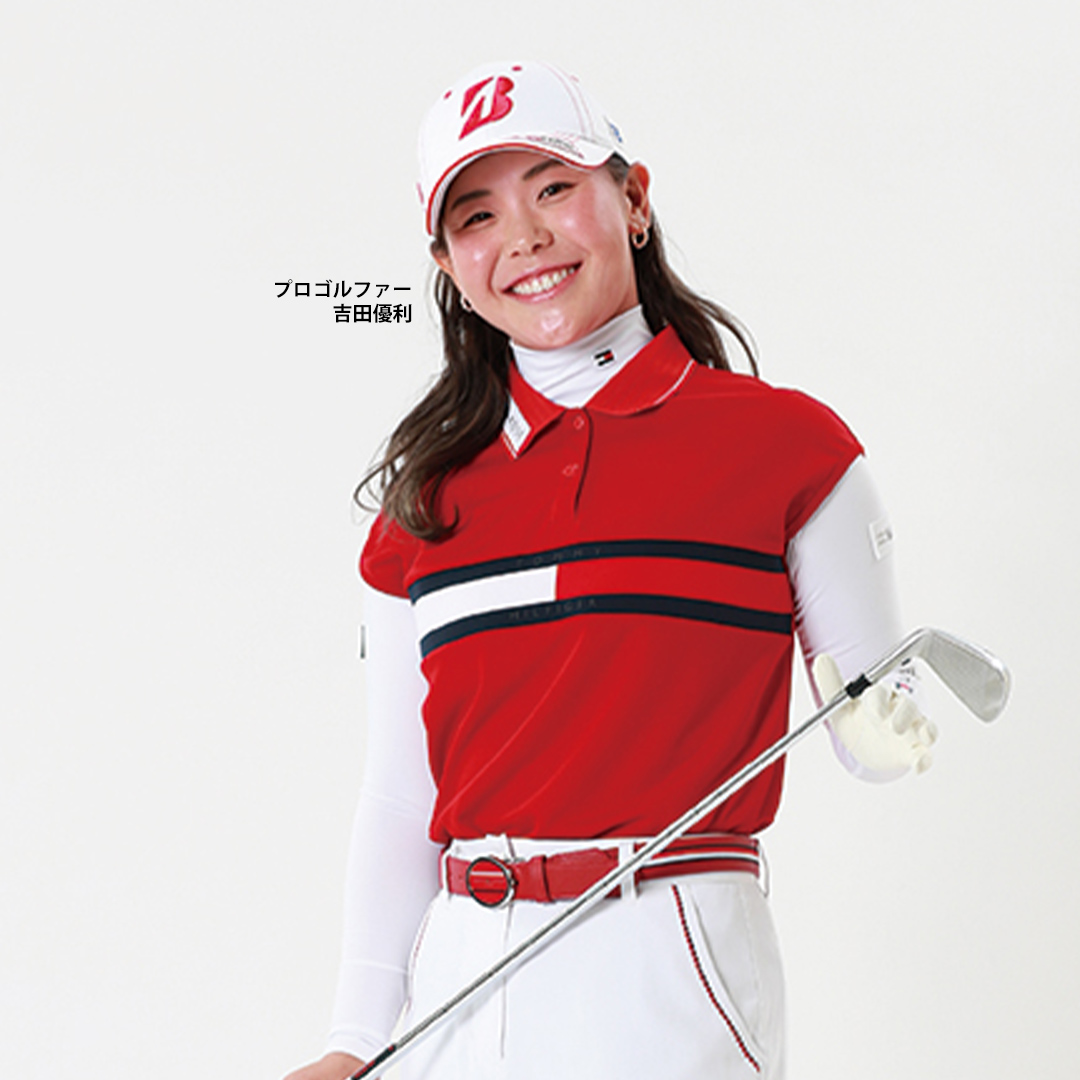 TommyHilfigerGolf トミーヒルフィガーゴルフ レディース ポロシャツ 半袖 レッド 吉田優利プロ着用