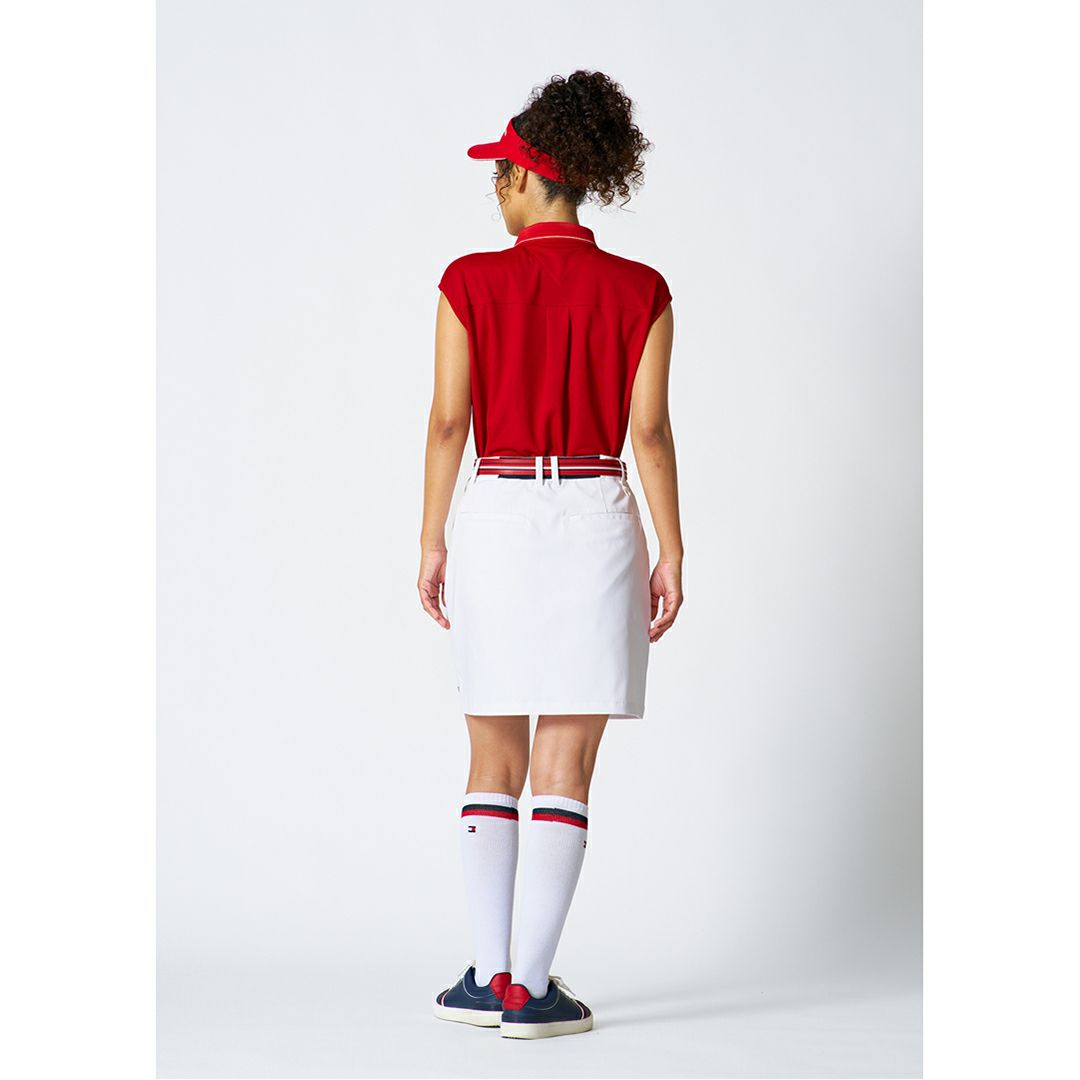 TommyHilfigerGolf トミーヒルフィガーゴルフ レディース ポロシャツ 半袖 レッド モデル画像2