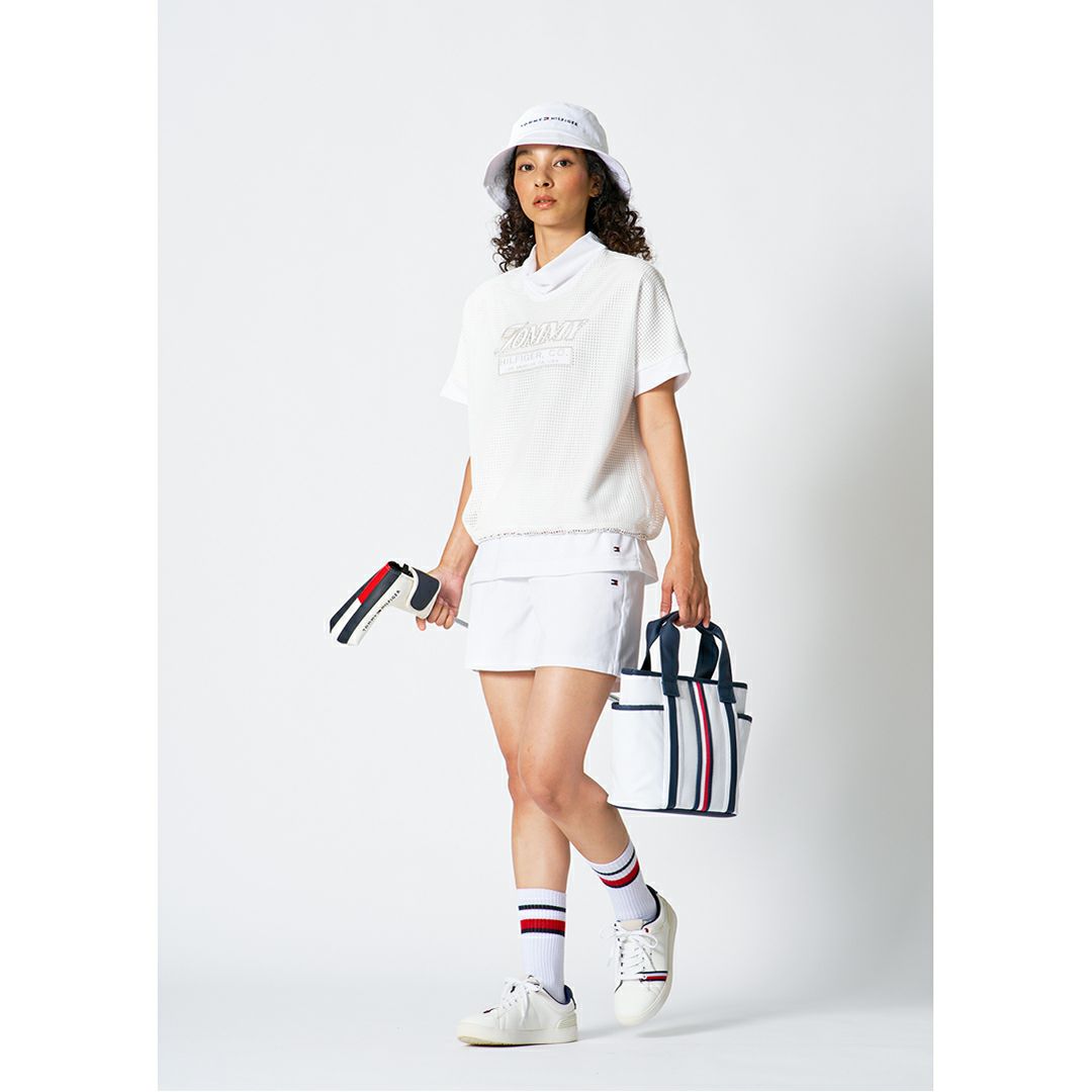 TommyHilfigerGolf トミーヒルフィガーゴルフ レディース ショートパンツ ホワイト モデル着用1